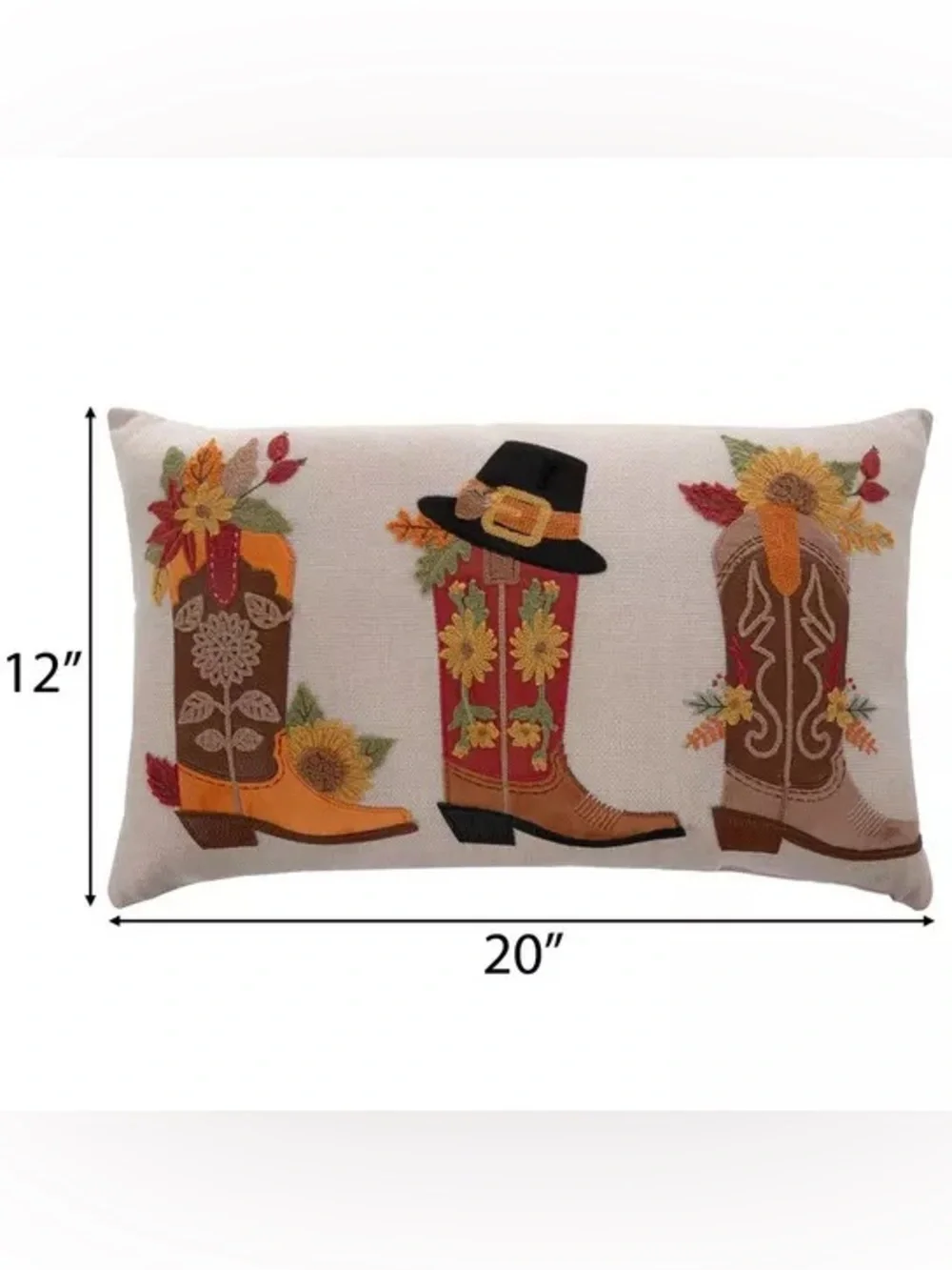 Autumn Cowboy Boots Pillow